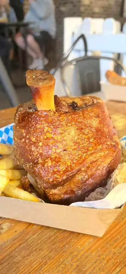 Slow-roasted crispy pork knuckle Schweinshaxe