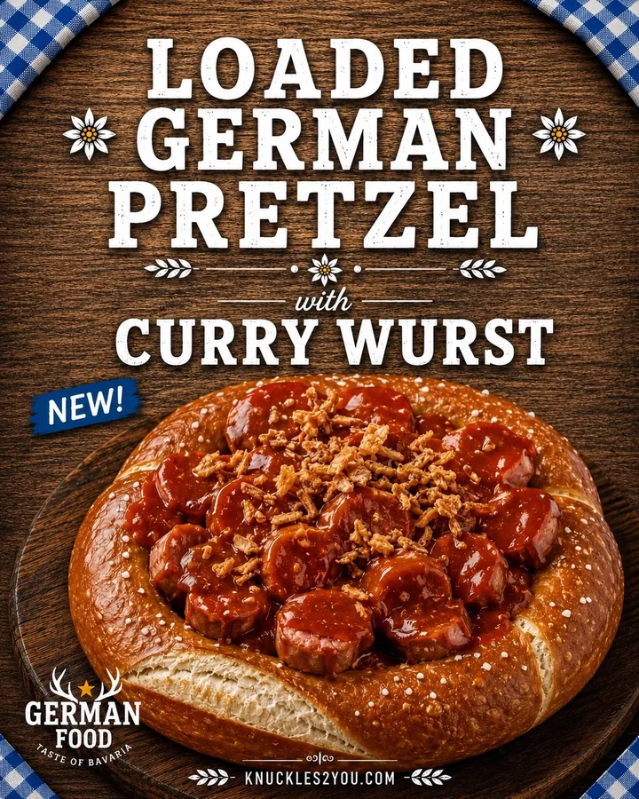 Loaded Pretzel with Currywurst
