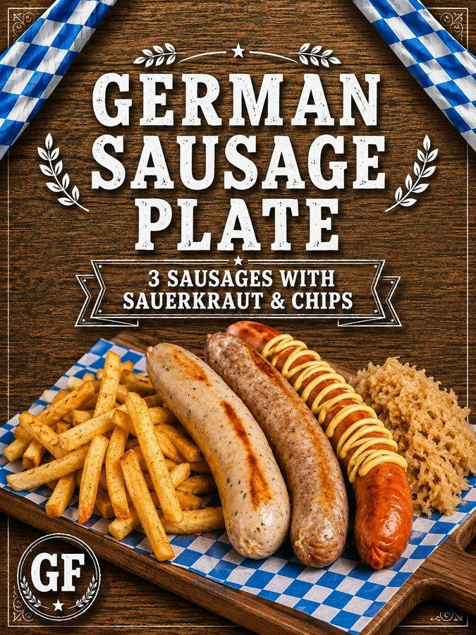 German Sausage Plate with Sauerkraut & Chips (100% GF)